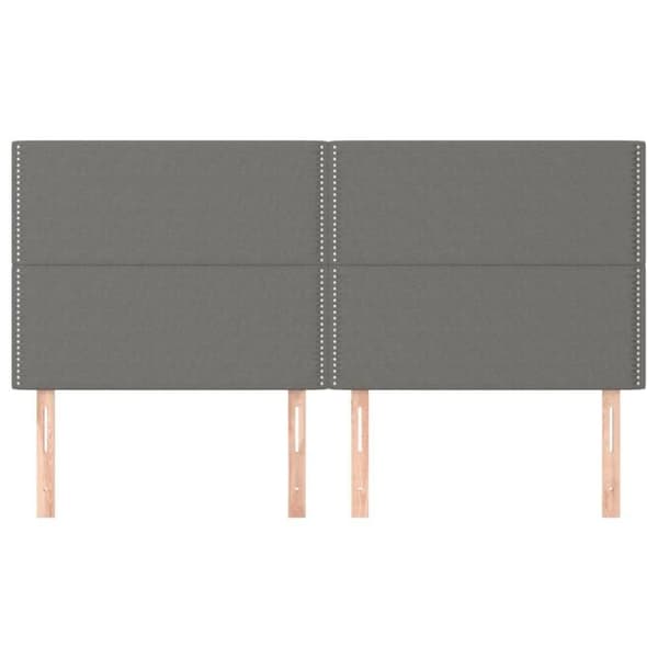 Maison Exclusive - Mörkgrå sänggavel 200x5x118/128 cm Tyg Mörkgrå