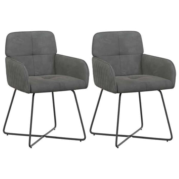 Maison Exclusive - Spisestuestole 2 stk Mørkegrå Velour Mörkgrå
