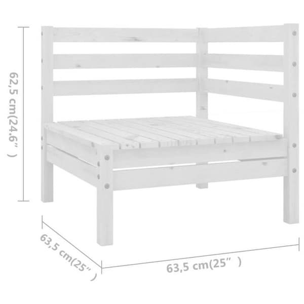 Havemøbler - Eksklusivt hus - Massivt fyrretræ - Modulerbart 7 stk - Mat hvid Matt vit