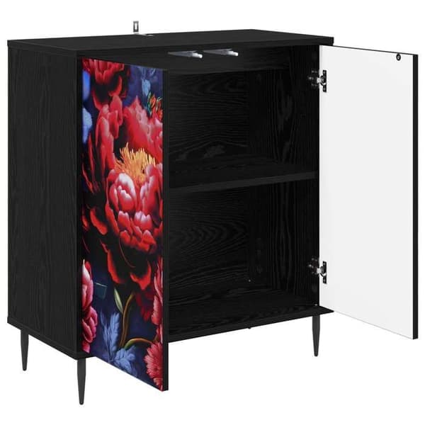Maison Exclusive - Buffet KIEL Sort eg 69 x 33 x 76 cm Ingeniørtræ