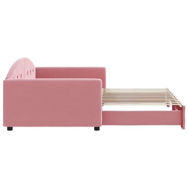 Maison Exclusive - Dagbädd med utdragbar säng rosa 100x200 cm sammet