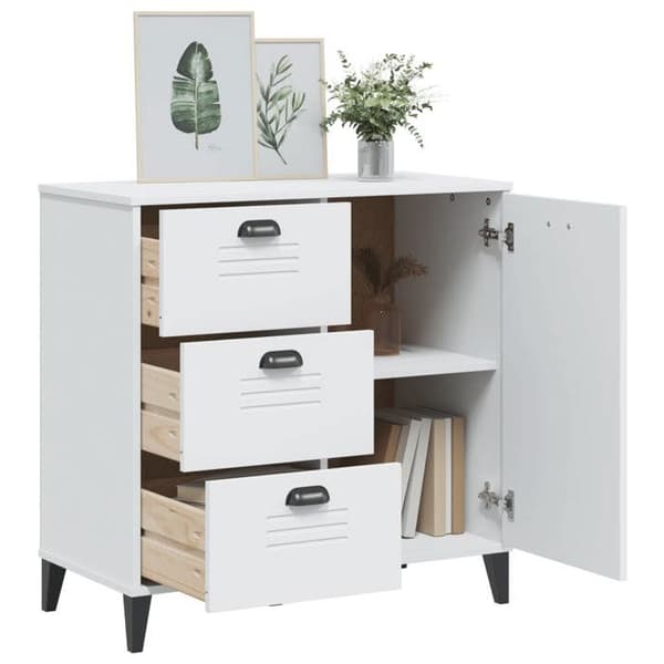 Maison Exclusive - Buffé VIKEN vit 80x40x80 cm ingenjörsträ Vit