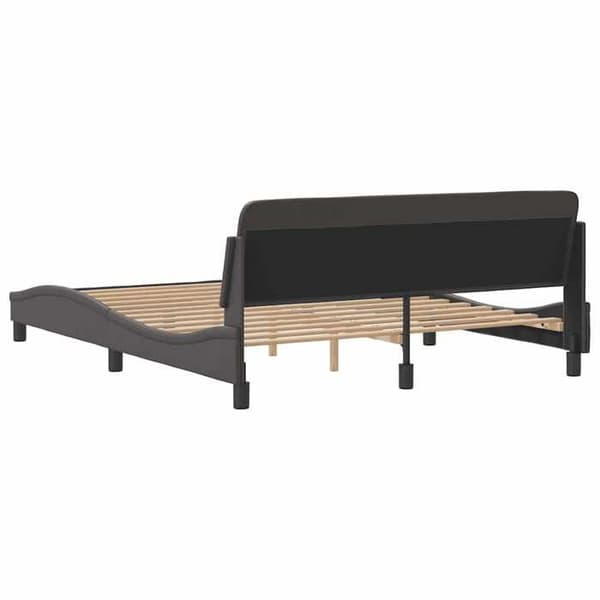 Sengestel - EKSKLUSIV HUS - Dover - 160x200 cm - Grå kunstlæder - Lamelseng Grå
