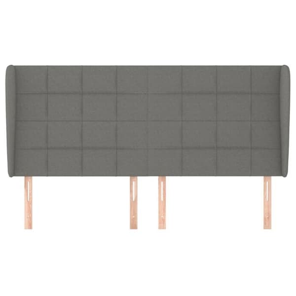 Maison Exclusive - Päätylevy korvilla Tummanharmaa 183x23x118/128 cm Kangas mörkgrå