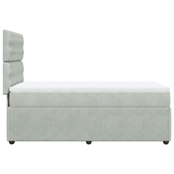 Maison Exclusive - Sängyn laudat ja vaaleanharmaa patja 90x190 cm Sametti