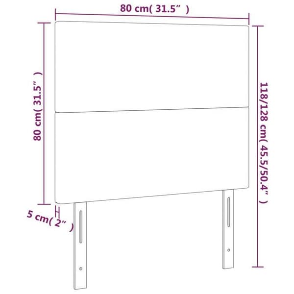 Maison Exclusive - LED Hovedgærde Sort 80x5x118/128 cm Stof Svart