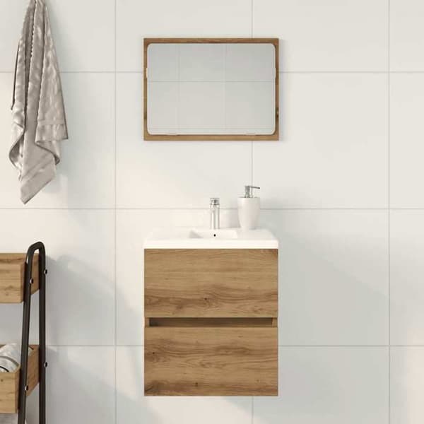 Maison Exclusive - Badeværelsesmøbel under vask i massivt egetræ 41 x 38,5 x 45 cm ingeniørtræ