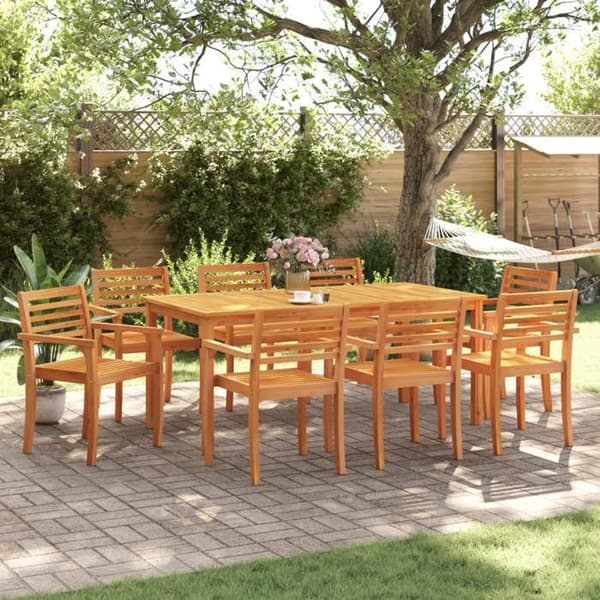 Maison Exclusive - Trädgårdsstolar set om 8 59x55x85 massiv akaciaträ