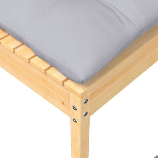 Maison Exclusive - 2-sits trädgårdssoffa med grå kuddar i solid furu