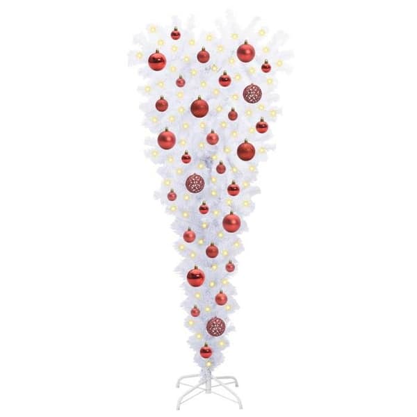Kunstig juletræ - EKSKLUSIV HUS - 120 cm - 150 hvide LED - PVC & stål - USB Vit