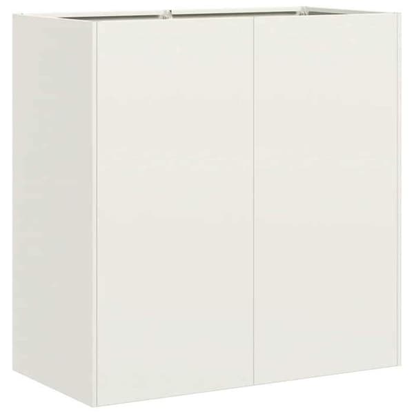 Maison Exclusive - Vit blomlåda 80x40x80 cm kallvalsat stål