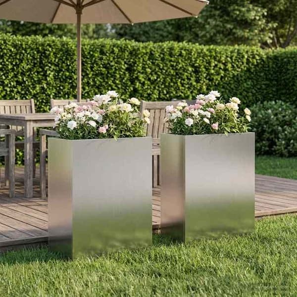 Maison Exclusive - Puutarhakukka-astia 2 kpl Hopea 40 x 20 x 40 cm Silver