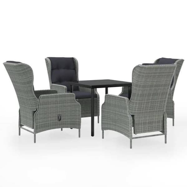 Maison Exclusive - Have spisebordssæt 5 stk Lys grå