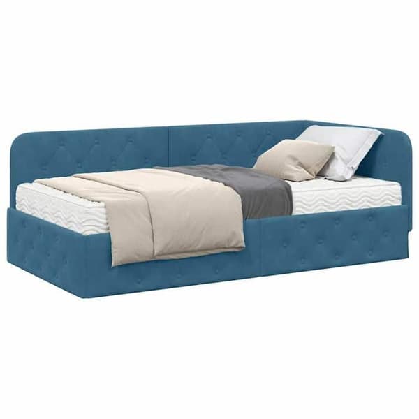 Maison Exclusive - Blå hjørneseng 100 x 200 cm Velour Blå