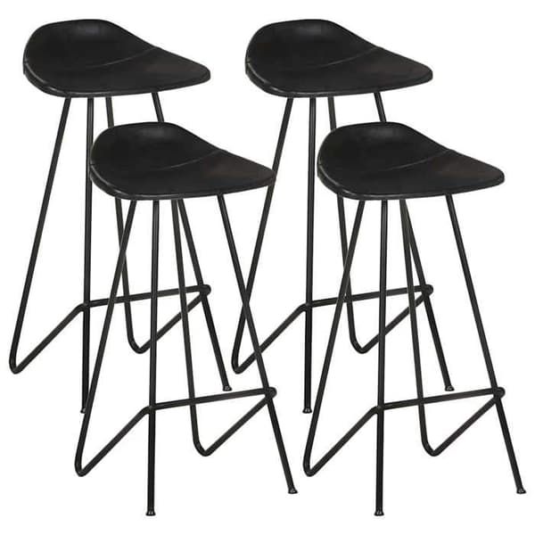 Maison Exclusive - Barstolar set om 4 svart äkta läder