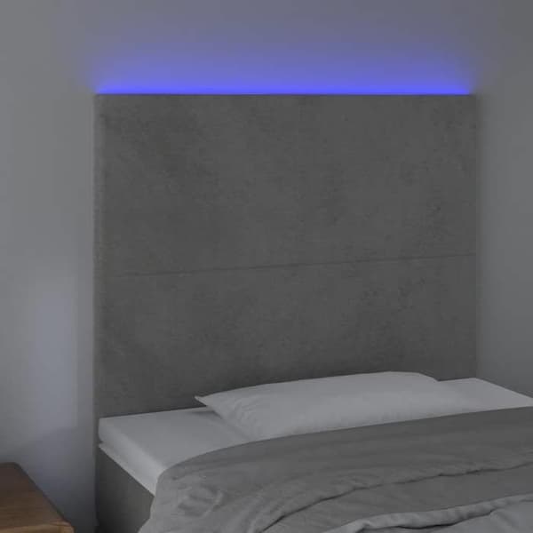 Maison Exclusive - LED Hovedgærde Lys Grå 80x5x118/128 cm Velour ljusgrått