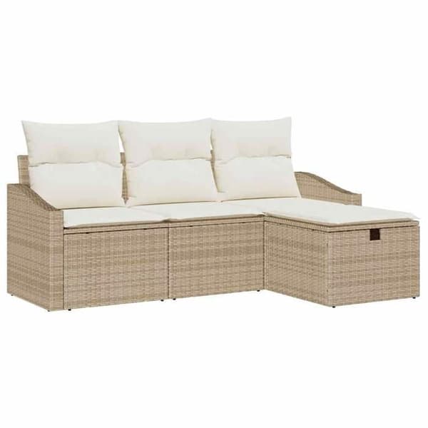 Maison Exclusive - 4 osan sohvasetti beige polyrottinki