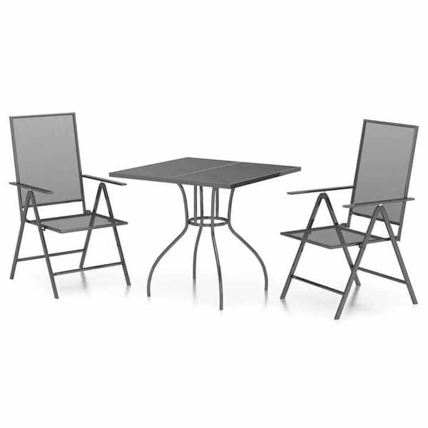 Maison Exclusive - Trädgårdsset 3 delar antracit stål