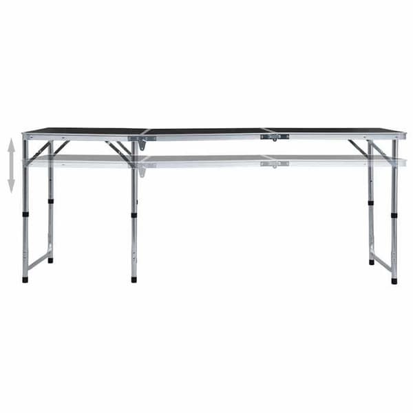 Maison Exclusive - Fällbord för camping Grå Aluminium 180x60 cm Aluminiumgrå