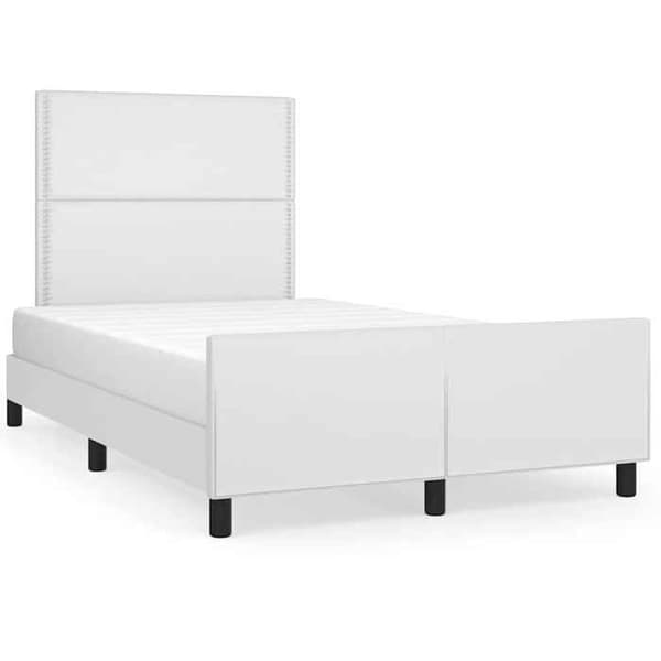 Maison Exclusive - Sengestel uden madras hvid 120x200 cm kunstlæder Vit