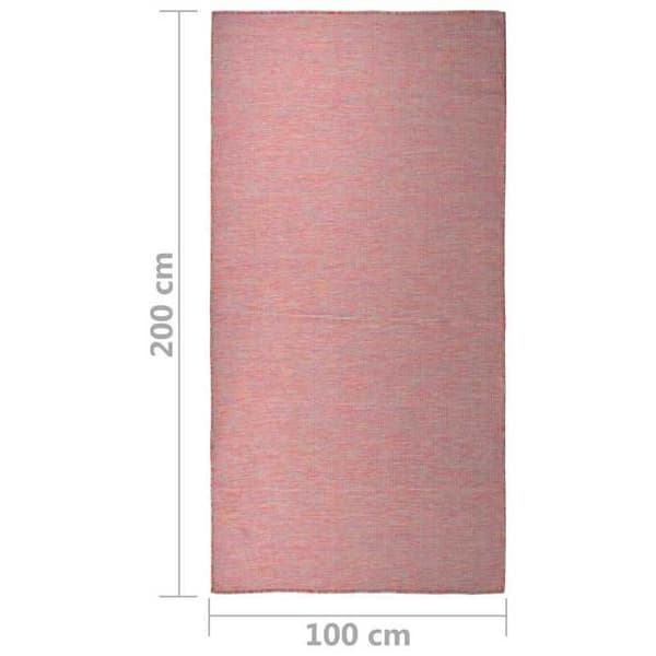 Maison Exclusive - Ulkokäyttöön tarkoitettu matto, litteä kudos 100x200 cm Punainen