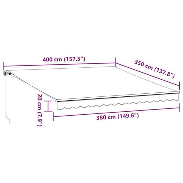 Maison Exclusive - Manuell retraktabel markis med vit LED 400x350 cm