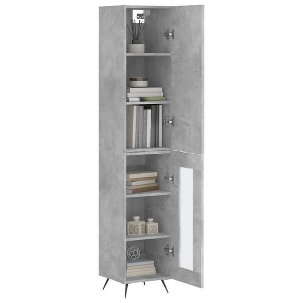 Maison Exclusive - Buffé hög Grå betong 34,5x34x180 cm Ingenjörsträ