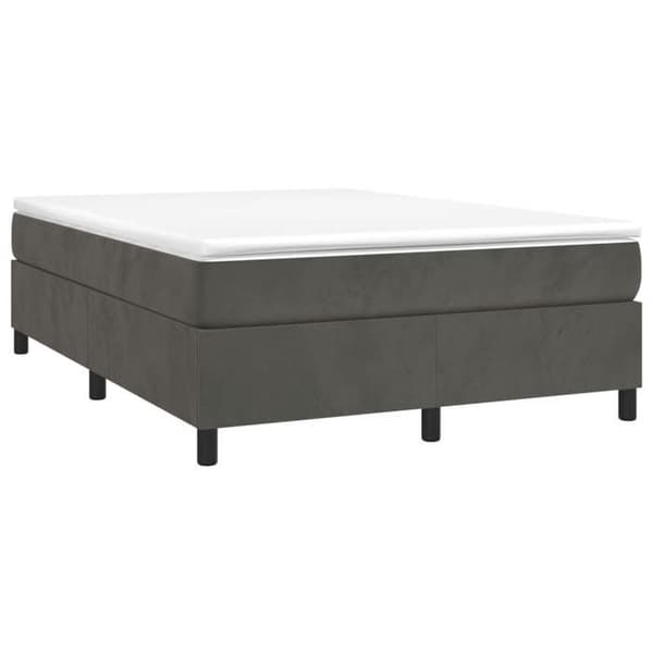 Maison Exclusive - Sengebund med mørkegrå lameller 140x200 cm velour mörkgrå