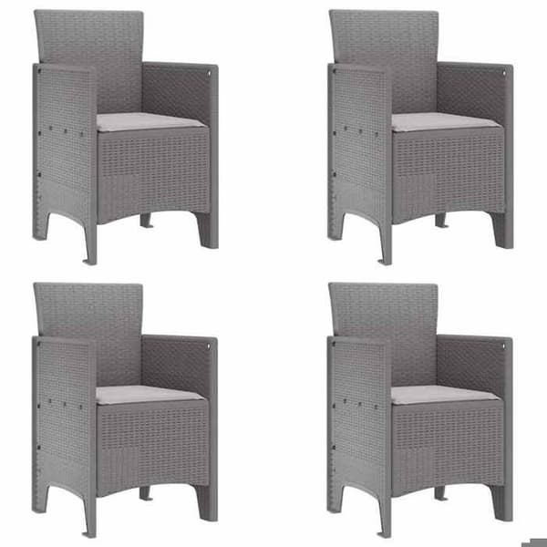 Maison Exclusive - Trädgårdsstol 4 st Gråljus Polypropen