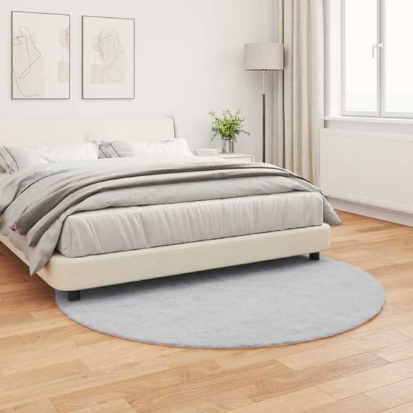 Rund matta - EXKLUSIVT HEM - OLITE - Falsk päls polyester - Halkskydd - Ø 160 cm Grå
