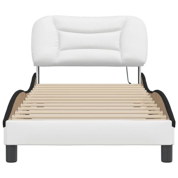 Maison Exclusive - Sengestel med LED uden madras Hvar hvid og sort 80x200 cm Vit
