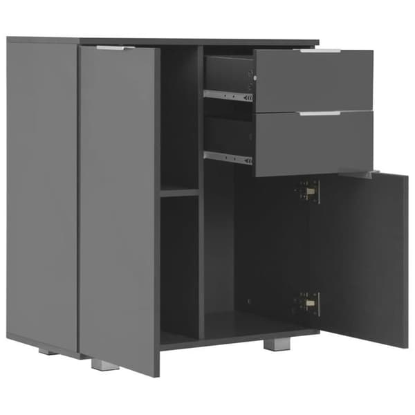 Buffet - Maison Exclusive - Glansgrå - 71 x 35 x 80 cm - Ingeniørtræ Grå