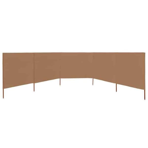 Maison Exclusive - Skärm 5 paneler Tyg 600 x 80 cm Taupe Mol