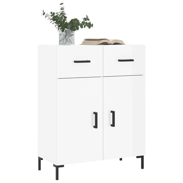 Maison Exclusive - Buffé Vit glänsande 69,5x34x90 cm Ingenjörsträ