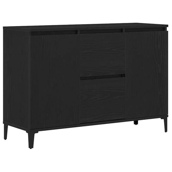 Maison Exclusive - Buffet Sort egetræ 104 x 35 x 70 cm Ingeniørtræ svart ek