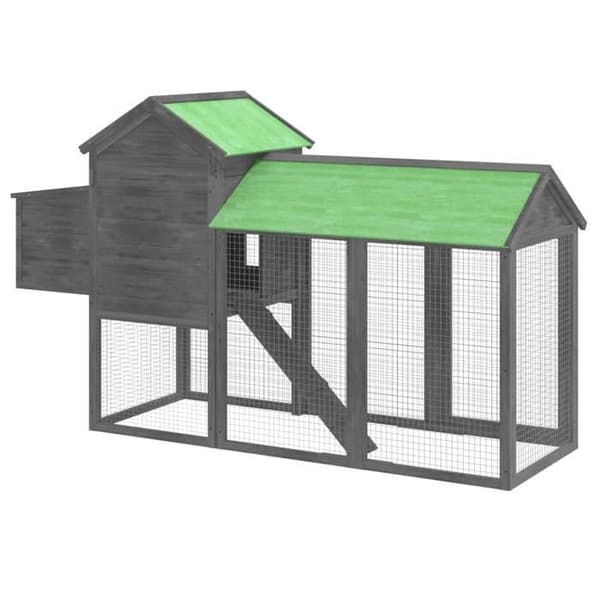 Maison Exclusive - Harmaa kanala 193x65x117 cm massiivipuusta Grå Vit