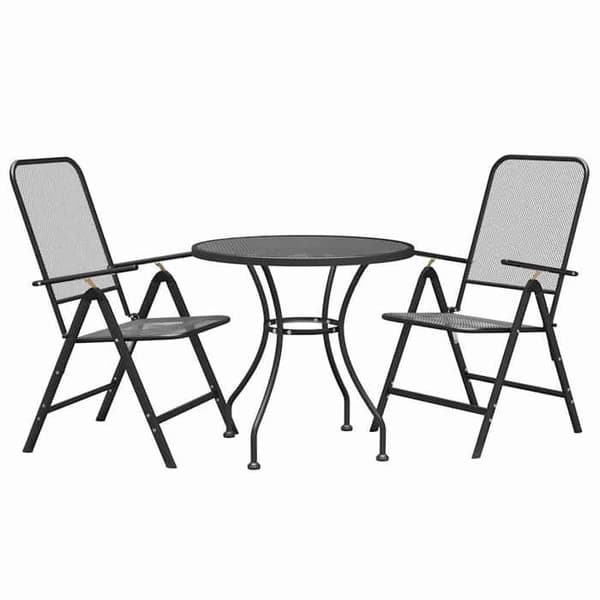 Maison Exclusive - Trädgårdsset 3 delar Metallnät Anthracit