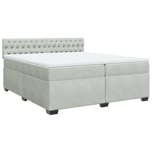 Maison Exclusive - Sängbotten och madrass Grå ljus 200x200cm Sammet