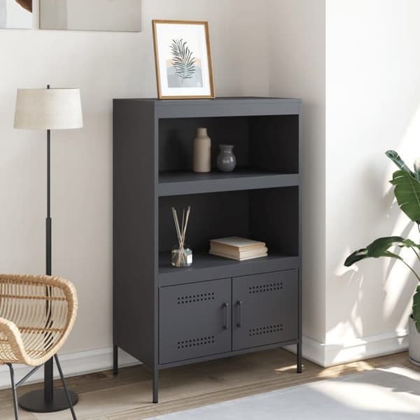 Maison Exclusive - Høj buffet antracit 68x39x113 cm stål antracit