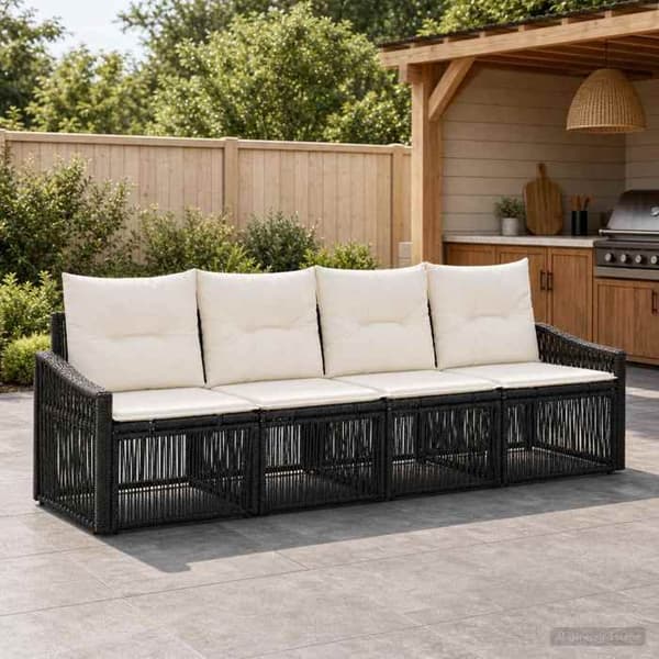 Maison Exclusive - Sæt af 4 pc have-sofa i sort polyrotin