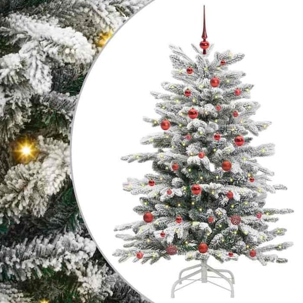 Konstgjord julgran - EXKLUSIV HEM - 150 cm - Vit - Ledade grenar - USB LED-belysning Vit