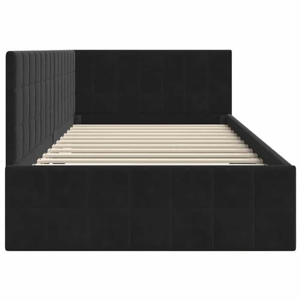 Maison Exclusive - Musta kulmasänky 90 x 190 cm Sametti Svart