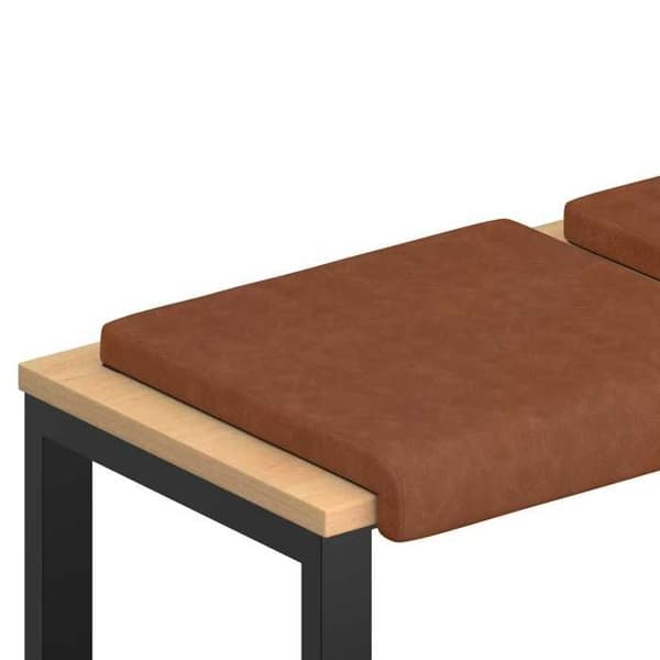 Maison Exclusive - Bænkpude 4 stk Kunstlæder Brun Dybde 35 cm