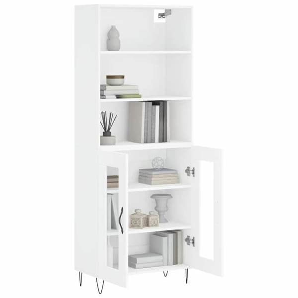 Maison Exclusive - Buffé hög Vit 69,5x34x180 cm Ingenjörsträ