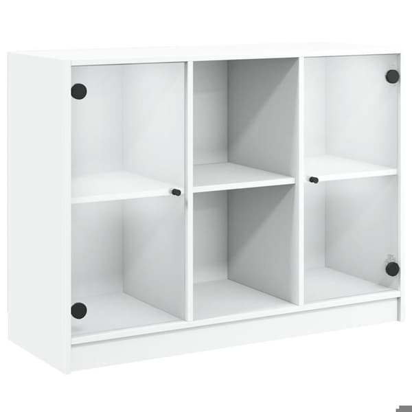 Maison Exclusive - Buffé vit 102x37x75,5 cm ingenjörsträ