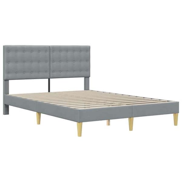 Maison Exclusive - Sängram med madrass Ljusgrå 140 x 190 cm Tyg