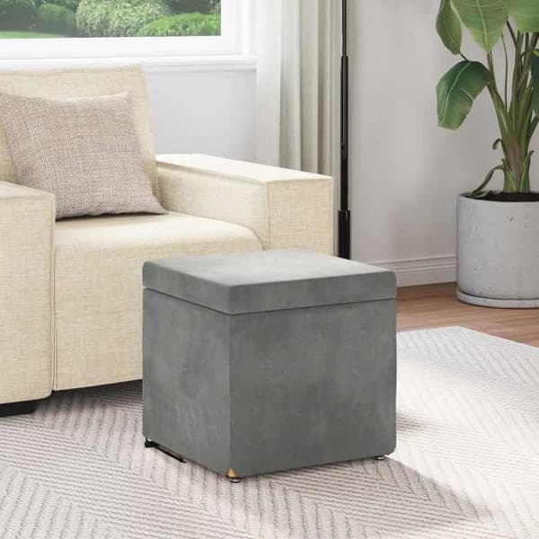 Maison Exclusive - Mørkegrå Taburet 41 x 41 x 40 cm Velour og Komposittræ