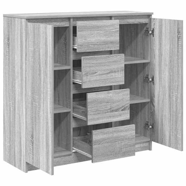 Buffet - EKSKLUSIVT HUS - Sonoma grå - 100,5x35x98,5 cm - Ingeniørtræ (paneler) - Døre og skuffer sonoma grå