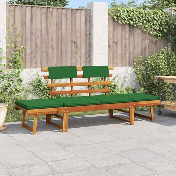 Maison Exclusive - Bänk för trädgård med 2-i-1 kuddar 190 cm Solid akaciaträ