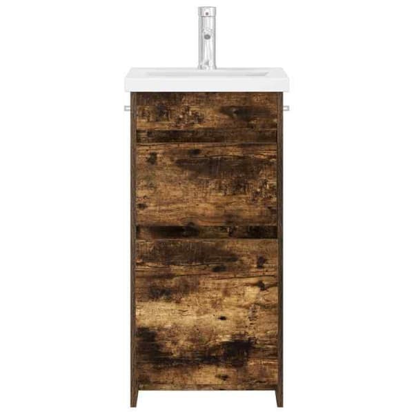 Maison Exclusive - Badeværelsesmøbel med vask Røget eg 42 x 40 x 84,5 cm